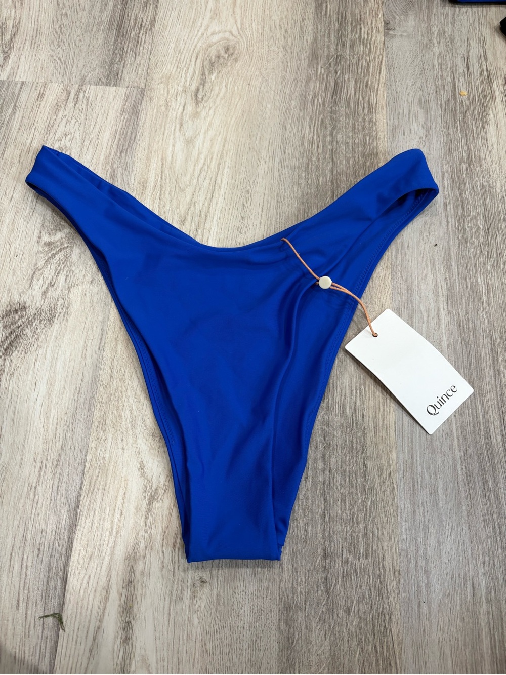 New Quince Italian High-Leg Bikini Bottom Electric Blue Medium Minimalist Beach